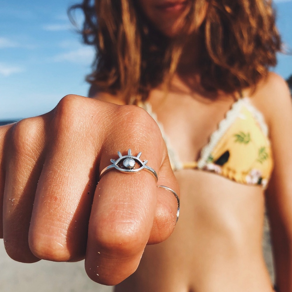 Pura Sterling Silver Gypsy Vision Ring boho eye